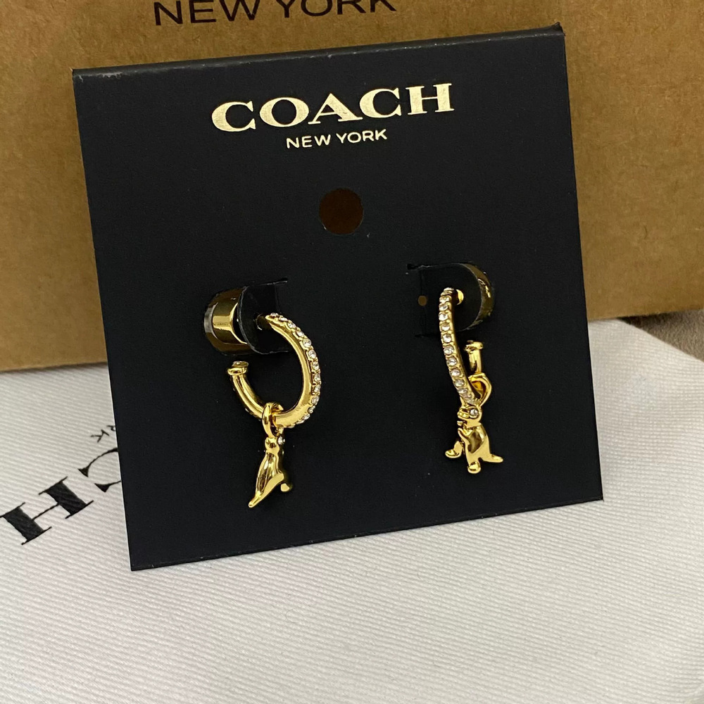 Coach Mini Dinosaur Crystal Drop Earrings